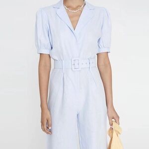 Faithfull the Brand Sky Blue Belted Jumpsuit